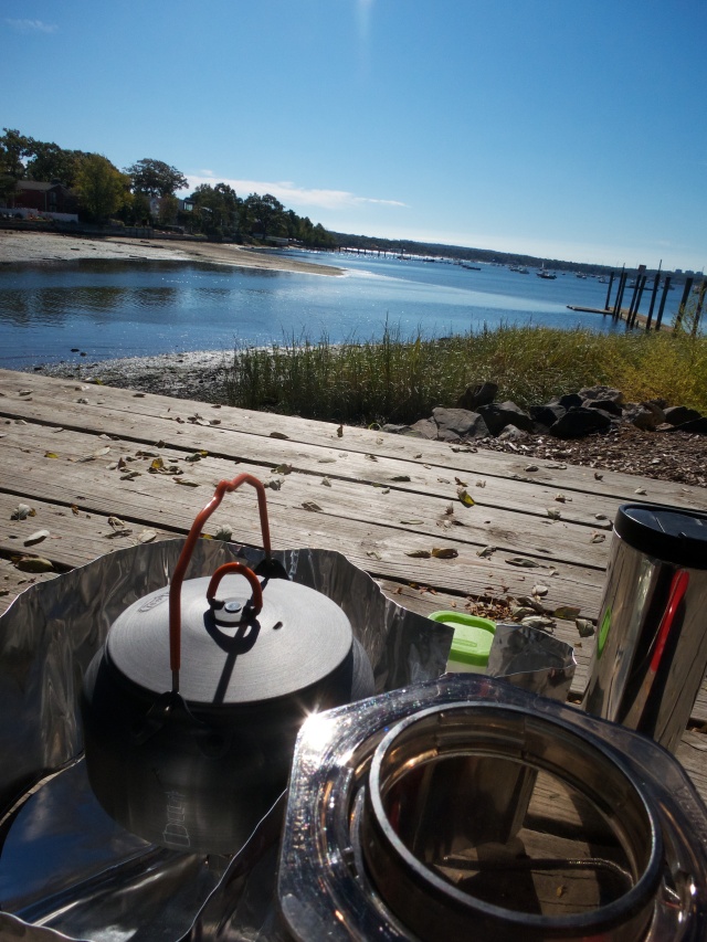 Ride to the local beach to make coffee outside.